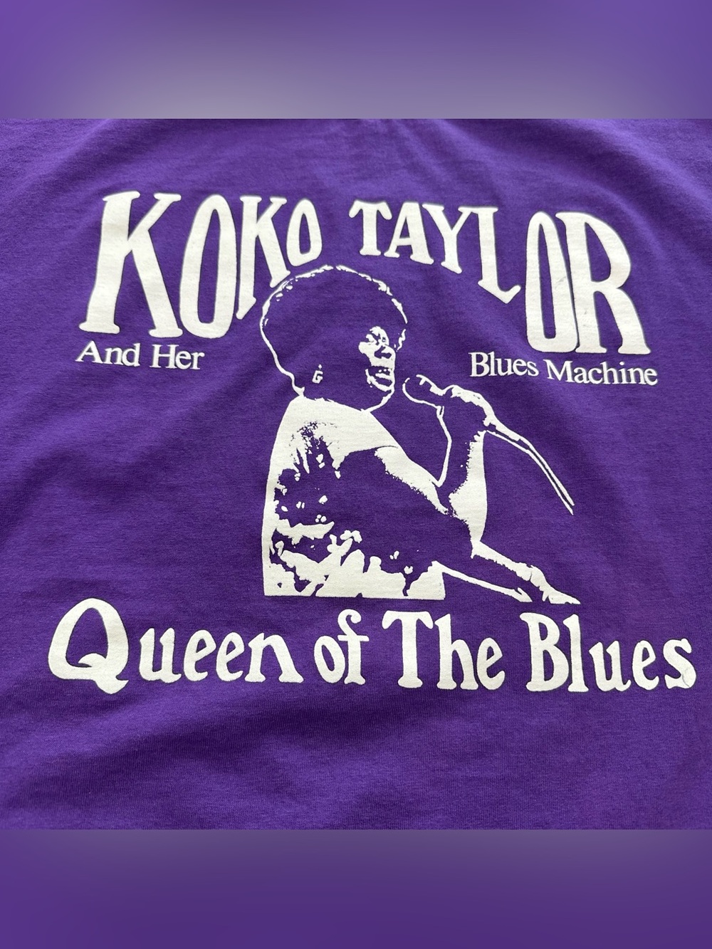 Vintage Signed Autographed Koko Taylor Queen of Blues Shirt, Purple, XXL